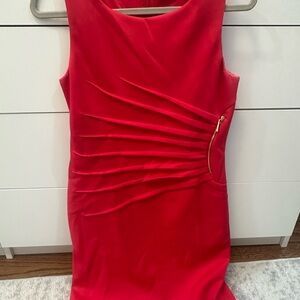 Ivanka Trump Pink Asymmetrical Ruched Sheath Dress